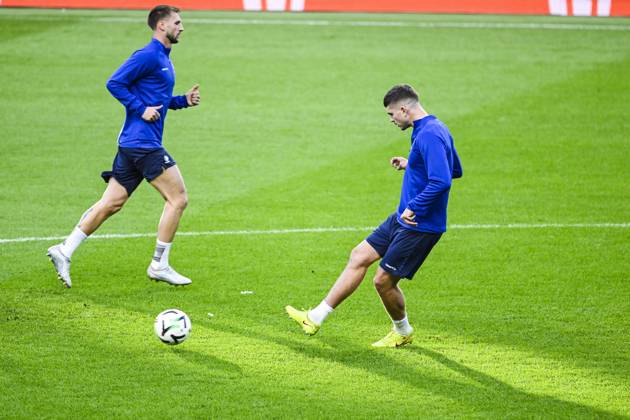 Maksim Paskotsi of KAA Gent pictured in action during a training session of Belgian soccer team KAA Gent, Wednesday 21 October 2026 in Braga, Portugal. The team is preparing for the second match of the UEFA Conference League league phase against Portuguese SC Braga tomorrow. TOM GOYVAERTS TomxGoyvaerts  x190519744x