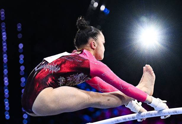 Netherlands Artistic Gymnastics World Championships 9270059 21.10.2026 Milana Kaiumova of Team World Gymnastics Neutral Athletes 2 competes on the uneven bars during the women s team final at the 2026 World Artistic Gymnastics Championships in Rotterdam, the Netherlands. Alexey Filippov Sputnik Rotterdam Netherlands  Copyright: xAlexeyxFilippovx