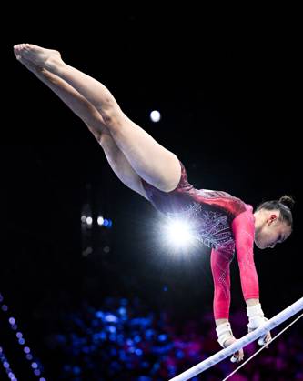 Netherlands Artistic Gymnastics World Championships 9270078 21.10.2026 Milana Kaiumova of Team World Gymnastics Neutral Athletes 2 competes on the uneven bars during the women s team final at the 2026 World Artistic Gymnastics Championships in Rotterdam, the Netherlands. Alexey Filippov Sputnik Rotterdam Netherlands  Copyright: xAlexeyxFilippovx
