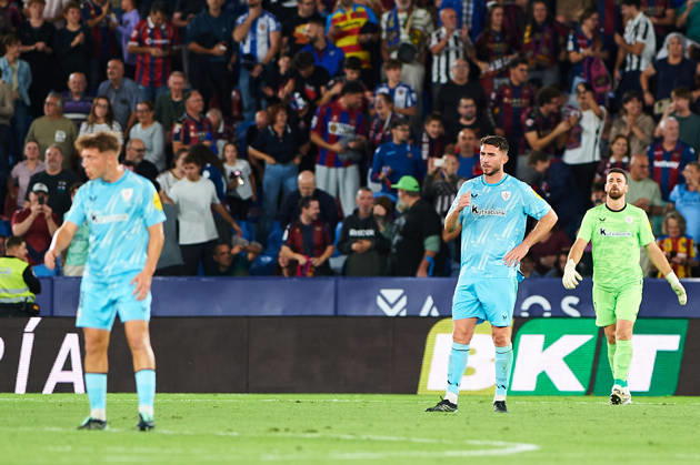 Aymeric Laporte (Athletic Club) during the LaLiga EA Sports match between Levante UD and Athletic Club at Estadi Ciutat de València on October 21, 2026 in Valencia, Spain. -
