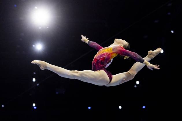 ROTTERDAM - Qinqin Ke (China) during the team final at the World Gymnastics Championships in Rotterdam Ahoy. IRIS VAN DEN BROEK ANP xVIxANPxSportx xxANPxIVx 573185182 originalFilename: 573185182.jpg