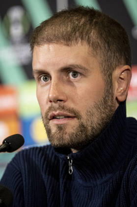 Coach Fabian Hurzeler of Brighton speaks during the press conference, PK, Pressekonferenz prior to the Football Conference League 2nd round match FK Jablonec vs Brighton in Jablonec nad Nisou, Czech Republic, October 21, 2026. (CTKxPhoto RadekxPetrasek) CTKPhotoP2026102108469  CTKPhotoP2026102108469