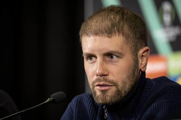 Coach Fabian Hurzeler of Brighton speaks during the press conference, PK, Pressekonferenz prior to the Football Conference League 2nd round match FK Jablonec vs Brighton in Jablonec nad Nisou, Czech Republic, October 21, 2026. (CTKxPhoto RadekxPetrasek) CTKPhotoP2026102108496  CTKPhotoP2026102108496