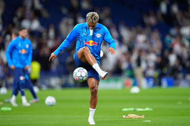 October 21, 2026, Madrid, Madrid, Spain: Antonio Nusa of RB Leipzig warms up during the UEFA Champions League 2026 27 League Phase MD3 match between Real Madrid CF and RB Leipzig at Bernabeu stadium on October 21, 2026, in Madrid, Spain. Real Madrid CF V RB Leipzig - UEFA Champions League 2026 27 League Phase MD3  - ZUMAa181 20261021_zaa_a181_042 Copyright: xDennisxAgyemanx