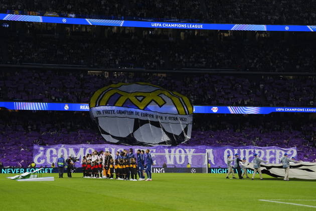 Real Madrid v RB Leipzig - UEFA Champions League 2026 27 League Phase MD3 MADRID, SPAIN - OCTOBER 21: Real Madrid fans make a choreography during the ceremony prior to the UEFA Champions League 2026 27 League Phase MD3 match between Real Madrid and RB Leipzig at Santiago Bernabeu Stadium on October 21, 2026 in Madrid, Spain. Madrid Santiago Bernabeu Spain Copyright: x2026xGokhanxTaner PSxImagesxGokhanxTaner PSxImagesx