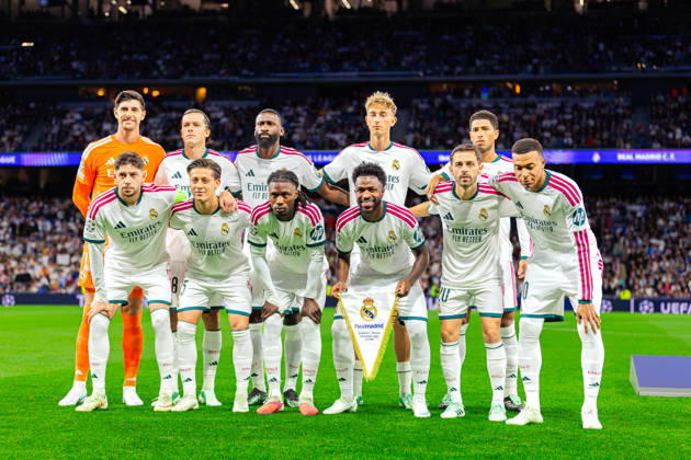 Fussball : UEFA Champions League, Ligaphase, 3. Spieltag, 21.10.2026, Real Madrid vs RB Leipzig, Santiago Bernabeu (Madrid) : Mannschaftsfoto, Totale Copyright: xMichellexLukax