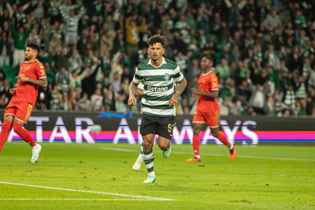 Luis Suarez celebrating after goal seen in football match between Sporting CP and LASK in UEFA Champions League 2026 27 at Estadio JosÃ Alvalade, Lisboa, Portugal (Luis Loureiro Ball Raw Images PT) Lisboa Estadio JosÃ Alvalade Portugal Copyright: xLuisxLoureirox LloureiroSPCxLUSK-3231