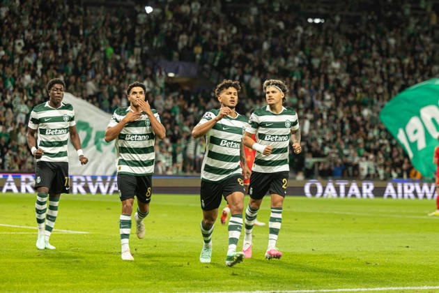 Luis Suarez celebrating after goal seen in football match between Sporting CP and LASK in UEFA Champions League 2026 27 at Estadio JosÃ Alvalade, Lisboa, Portugal (Luis Loureiro Ball Raw Images PT) Lisboa Estadio JosÃ Alvalade Portugal Copyright: xLuisxLoureirox LloureiroSPCxLUSK-3277