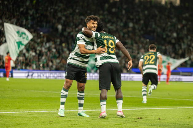 Luis Suarez celebrating after goal seen in football match between Sporting CP and LASK in UEFA Champions League 2026 27 at Estadio JosÃ Alvalade, Lisboa, Portugal (Luis Loureiro Ball Raw Images PT) Lisboa Estadio JosÃ Alvalade Portugal Copyright: xLuisxLoureirox LloureiroSPCxLUSK-3361