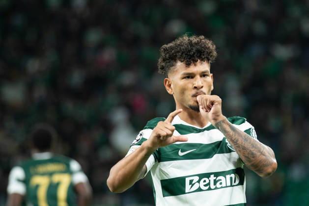 October 21, 2026, Lisbon, Lisbon, Portugal: Sporting forward from Colombia LUIS SUAREZ (97) celebrating after scoring a goal during the game for the League Phase for the UEFA Champions League between Sporting and LASK Linz at Estadio Jose de Alvalade Lisbon Portugal - ZUMAs359 20261021_zsp_s359_004 Copyright: xAlexandrexdexSousax