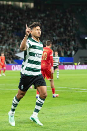 October 21, 2026, Lisbon, Lisbon, Portugal: Sporting forward from Colombia LUIS SUAREZ (97) celebrating after scoring a goal during the game for the League Phase for the UEFA Champions League between Sporting and LASK Linz at Estadio Jose de Alvalade Soccer 2026: Sporting Vs LASK Linz  - ZUMAs359 20261021_zsp_s359_002 Copyright: xAlexandrexdexSousax