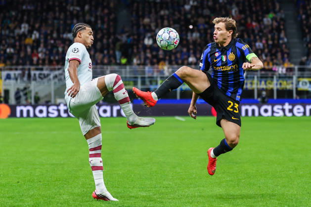 Nicolo Barella of FC Internazionale seen in action during UEFA Champions League 2026 27 League Phase - Matchday 3 football match between FC Internazionale and FC Shakhtar Donetsk. Italy Copyright: xBEAUTIFULxSPORTS Carabellix