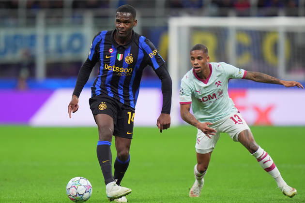 Inter Milan s Ange-Yoan Bonny during the Uefa Champions League soccer match between Inter and Shakhtar Donetsk at San Siro Stadium in Milan , Italy - Wednesday October 21 , 2026. - Soccer  Copyright: xSpada LaPressex