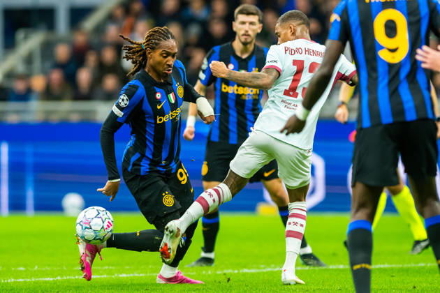 Djed Spence seen during UEFA Champions League 2026 27 league phase game between Internazionale Milano and FC Shakhtar Donetsk (Gleb Soboliev Ball Raw Images) Milan San Siro Italy Copyright: xGlebxSobolievx glebsoboliev_inter_shakhtar_014