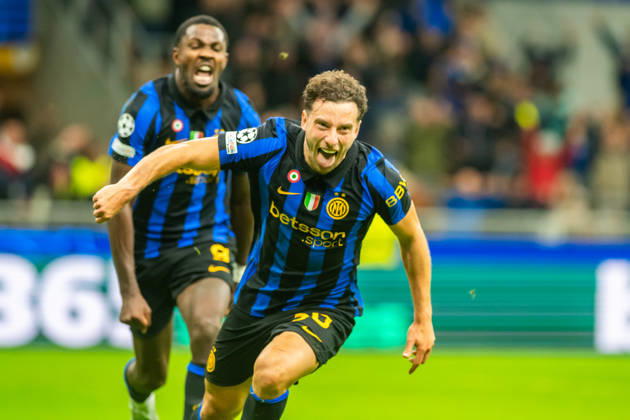 Carlos Augusto celebration his goal during UEFA Champions League 2026 27 league phase game between Internazionale Milano and FC Shakhtar Donetsk (Gleb Soboliev Ball Raw Images) Milan San Siro Italy Copyright: xGlebxSobolievx glebsoboliev_inter_shakhtar_022