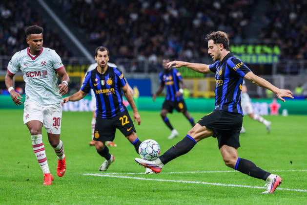 Carlos Augusto of FC Internazionale seen in action during UEFA Champions League 2026 27 League Phase - Matchday 3 football match between FC Internazionale and FC Shakhtar Donetsk. Italy Copyright: xBEAUTIFULxSPORTS Carabellix