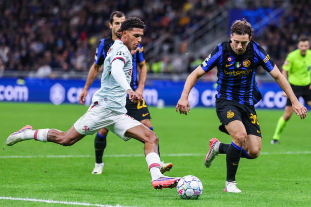 Vinicius Tobias of FC Shakhtar Donetsk seen in action during UEFA Champions League 2026 27 League Phase - Matchday 3 football match between FC Internazionale and FC Shakhtar Donetsk. Italy Copyright: xBEAUTIFULxSPORTS Carabellix