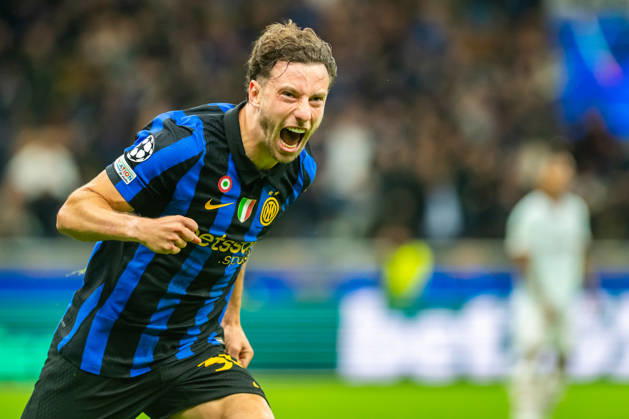 Carlos Augusto celebrates his goal during UEFA Champions League 2026 27 league phase game between Internazionale Milano and FC Shakhtar Donetsk (Gleb Soboliev Ball Raw Images) Milan San Siro Italy Copyright: xGlebxSobolievx glebsoboliev_inter_shakhtar_036