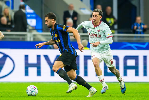 Luis Henrique and Marlon Gomes seen during UEFA Champions League 2026 27 league phase game between Internazionale Milano and FC Shakhtar Donetsk (Gleb Soboliev Ball Raw Images) Milan San Siro Italy Copyright: xGlebxSobolievx glebsoboliev_inter_shakhtar_038