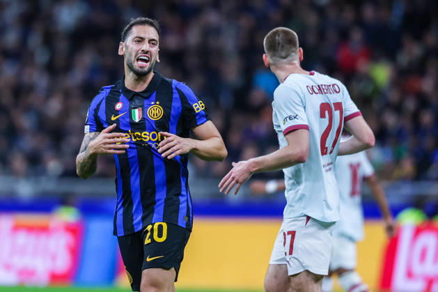 SOCCER - UEFA Champions League - Inter - FC Internazionale vs. Shakhtar Donetsk Photo by IPA ABACAPRESS.COM90002330 - Hakan Calhanoglu of FC Internazionale reacts during the 2026 27 UEFA Champions League group stage—Matchday 3—football match between FC Internazionale and FC Shakhtar Donetsk. Milan Italy  Copyright: xIPAxSport ABACAx