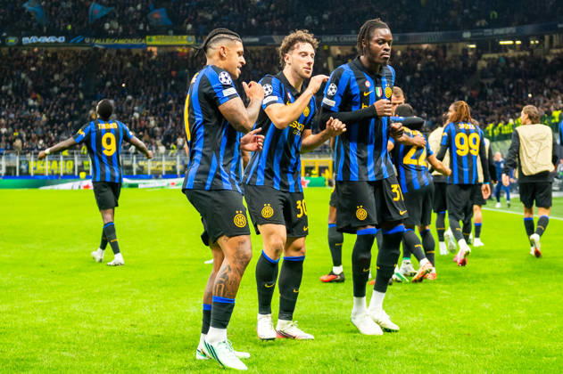 Internazionale Milano Carlos Augusto celebrates his goal during UEFA Champions League 2026 27 league phase game between Internazionale Milano and FC Shakhtar Donetsk (Gleb Soboliev Ball Raw Images) Milan San Siro Italy Copyright: xGlebxSobolievx glebsoboliev_inter_shakhtar_057