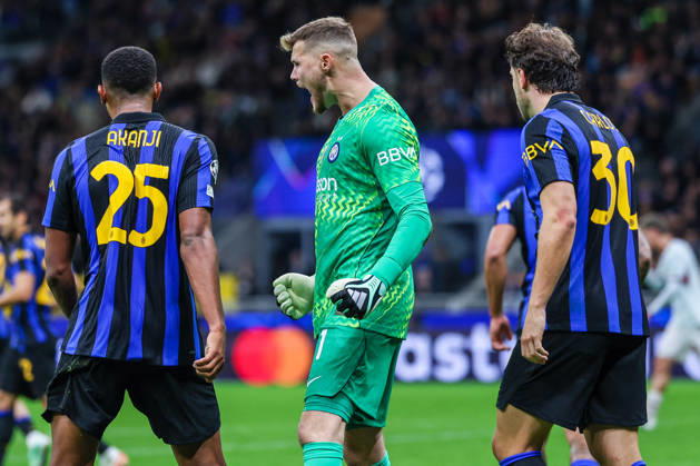 SOCCER - UEFA Champions League - Inter - FC Internazionale vs. Shakhtar Donetsk Photo by IPA ABACAPRESS.COM90005761 - Josep Martinez of FC Internazionale celebrates during the 2026 27 UEFA Champions League group stage—Matchday 3—football match between FC Internazionale and FC Shakhtar Donetsk. Milan Italy  Copyright: xIPAxSport ABACAx