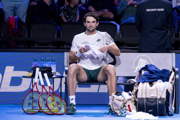 TENNIS : ATP, Tennis Herren 250 - Grand Prix Tennis AURA - Decines (France) 22 10 2026 Valentin Vacherot lost in three sets to Luca Van Assche during the tournament of the Auvergne Rhône-Alpes Grand Prix at the LDLC Arena in Décines on October 22, 2026. Photo Sandrine Thesillat PsNewZ  Copyright: xSandrinexTHESILLATx