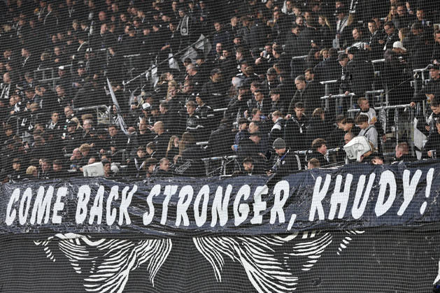 SOCCER - UEFA EL, Sturm vs Marseille GRAZ,AUSTRIA,22.OCT.26 - SOCCER - UEFA Europa League, SK Sturm Graz vs Olympique de Marseille. Image shows fans (Sturm) with a banner for Daniil Khudiakov (Sturm).  GEPAxpictures xChrisxBauer