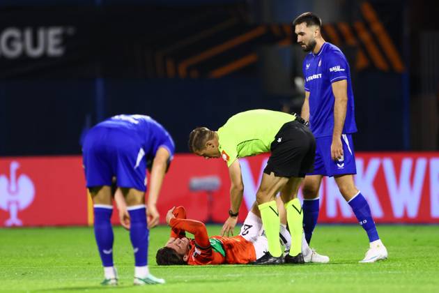 ZAGREB , 22-10-2026 , Maksimir Stadium , season 2026 2027 , Europa League football match day 3 , match between Dinamo Zagreb and NEC , Picture shows NEC player Ahmetcan Kaplan Dinamo Zagreb - NEC  x208957196x Copyright: