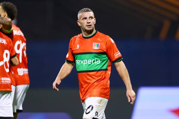 ZAGREB , 22-10-2026 , Maksimir Stadium , season 2026 2027 , Europa League football match day 3 , match between Dinamo Zagreb and NEC , Picture shows NEC player Bryan Linssen Dinamo Zagreb - NEC  x208957538x Copyright: