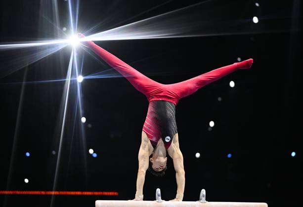 Netherlands Artistic Gymnastics World Championships 9270791 22.10.2026 Arsenii Dukhno of Team World Gymnastics Neutral Athletes 2 competes on the pommel horse during the men s team final at the 2026 World Artistic Gymnastics Championships in Rotterdam, the Netherlands. Alexey Filippov Sputnik Rotterdam Netherlands  Copyright: xAlexeyxFilippovx