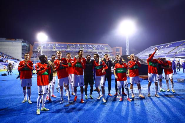 ZAGREB , 22-10-2026 , Maksimir Stadium , season 2026 2027 , Europa League football match day 3 , match between Dinamo Zagreb and NEC , Picture shows NEC celebrating the 2-4 win Dinamo Zagreb - NEC  x208959878x Copyright: