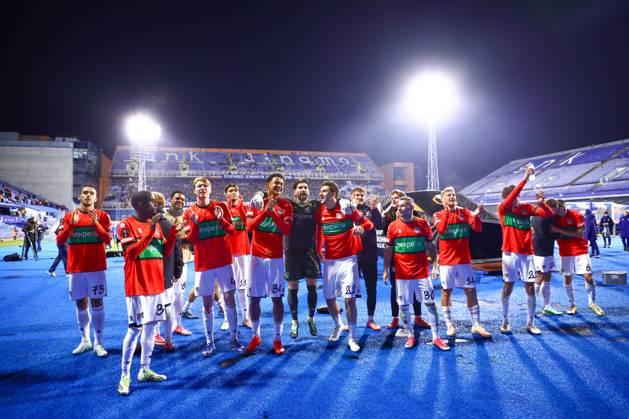 ZAGREB , 22-10-2026 , Maksimir Stadium , season 2026 2027 , Europa League football match day 3 , match between Dinamo Zagreb and NEC , Picture shows NEC celebrating the 2-4 win Dinamo Zagreb - NEC  x208960229x Copyright: