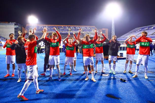 ZAGREB , 22-10-2026 , Maksimir Stadium , season 2026 2027 , Europa League football match day 3 , match between Dinamo Zagreb and NEC , Picture shows NEC celebrating the 2-4 win Dinamo Zagreb - NEC  x208960236x Copyright: