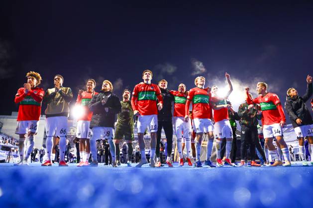 ZAGREB , 22-10-2026 , Maksimir Stadium , season 2026 2027 , Europa League football match day 3 , match between Dinamo Zagreb and NEC , Picture shows NEC celebrating the 2-4 win Dinamo Zagreb - NEC  x208960238x Copyright: