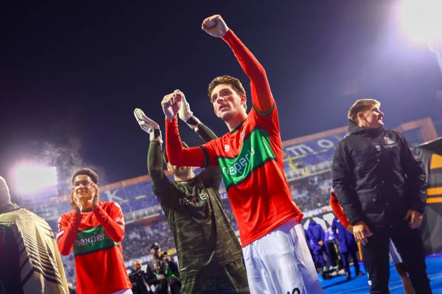 ZAGREB , 22-10-2026 , Maksimir Stadium , season 2026 2027 , Europa League football match day 3 , match between Dinamo Zagreb and NEC , Picture shows NEC player Noe Lebreton Dinamo Zagreb - NEC  x208960242x Copyright: