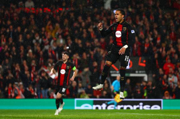 Justin Kluivert of AFC Bournemouth celebrates their goal to make it 1-0 AFC Bournemouth v AC Milan, UEFA Europa League, Football, Vitality Stadium, Bournemouth, UK - 22 Oct 2026Bournemouth Vitality Stadium United Kingdom  Copyright: xJamesxMarsh Shutterstockx 17230046ag