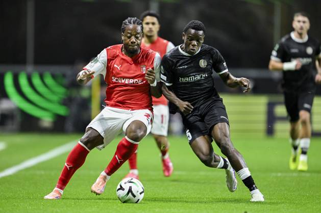 SC Braga v KAA Gent - UEFA Conference League BRAGA, PORTUGAL - OCTOBER 22 : Goore Hyllarion Bi forward of KAA Gent in action during the UEFA Conference League 2026 27 League Phase matchday 2 match between SC Braga and KAA Gent on October 22, 2026 in Braga, Portugal, 22 10 2026 Braga Portugal  Copyright: xNicoxVereeckenx