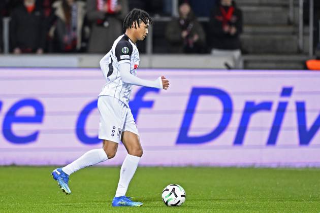 FC Midtjylland v Sint-Truidense VV - UEFA Conference League HERNING, DENMARK - OCTOBER 22 : Ishiwatari Nelson midfielder of Sint-Truidense VV during the UEFA Conference League 2026 27 League Phase matchday 2 match between FC Midtjylland and Sint-Truidense VV on October 22, 2026 in Herning, Denmark, 22 10 2026 Herning Denmark  Copyright: xTomasxSiskx