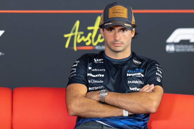 22nd October 2026; Circuit of the Americas, Austin, United States; Formula 1, United States Grand Prix, Arrival Day; Carlos Sainz (55) of Spain and Atlassian Williams F1 Team at a press conference, PK, Pressekonferenz BobxKupbens