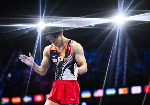 Netherlands Artistic Gymnastics World Championships 9270847 22.10.2026 Japan s Daiki Hashimoto reacts after competing on the vault during the men s team final at the 2026 World Artistic Gymnastics Championships in Rotterdam, the Netherlands. Alexey Filippov Sputnik Rotterdam Netherlands  Copyright: xAlexeyxFilippovx