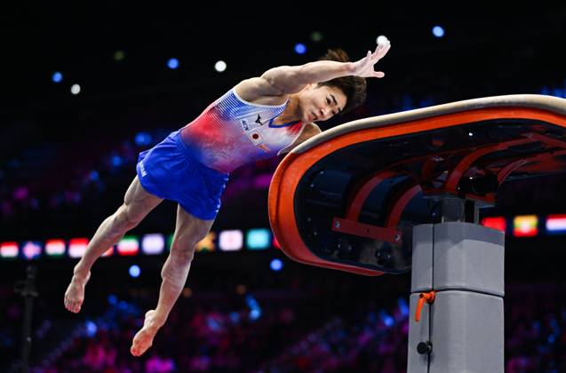 Netherlands Artistic Gymnastics World Championships 9270848 22.10.2026 Japan s Shinnosuke Oka competes on the vault during the men s team final at the 2026 World Artistic Gymnastics Championships in Rotterdam, the Netherlands. Alexey Filippov Sputnik Rotterdam Netherlands  Copyright: xAlexeyxFilippovx