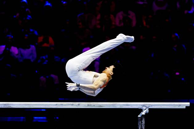 ROTTERDAM - Jermain Gruenberg (NED) during the All-Around final at the World Gymnastics Championships in Rotterdam Ahoy. IRIS VAN DEN BROEK ANP xVIxANPxSportx xxANPxIVx 573295206 originalFilename: 573295206.jpg