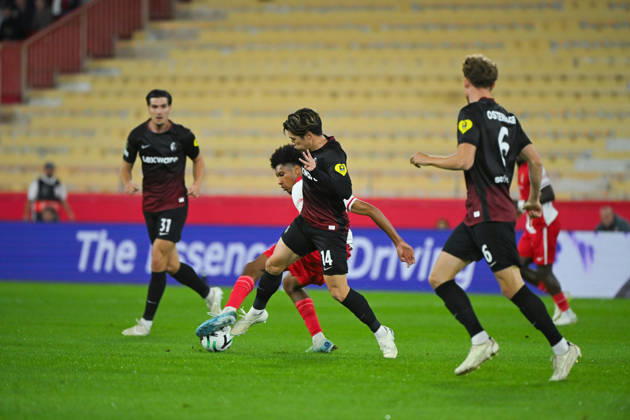 FOOTBALL : AS Monaco VS SC Freiburg - UEFA Conference League - 22 10 2026 Yuito Suzuki (SC Freiburg) - UEFA Conference League match between AS Monaco and SC Freiburg on October 22, 2026 at the Louis II Stadium in Monaco. MonacoMonaco  Copyright: xWilliamxCannarellax