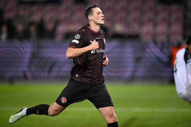 FC Midtjylland v Sint-Truidense VV - UEFA Conference League HERNING, DENMARK - OCTOBER 22 : Rajovic Mileta forward of Midtjylland during the UEFA Conference League 2026 27 League Phase matchday 2 match between FC Midtjylland and Sint-Truidense VV on October 22, 2026 in Herning, Denmark, 22 10 2026 Herning Denmark  Copyright: xTomasxSiskx