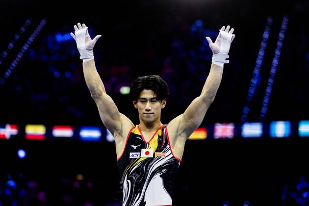 ROTTERDAM - Daiki Hashimoto (JPN) reacts after the All-Around final at the World Gymnastics Championships in Rotterdam Ahoy. IRIS VAN DEN BROEK ANP xVIxANPxSportx xxANPxIVx 573296027 originalFilename: 573296027.jpg