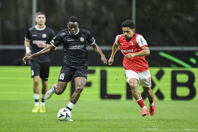 SC Braga v KAA Gent - UEFA Conference League BRAGA, PORTUGAL - OCTOBER 22 : Goore Hyllarion Bi forward of KAA Gent in action during the UEFA Conference League 2026 27 League Phase matchday 2 match between SC Braga and KAA Gent on October 22, 2026 in Braga, Portugal, 22 10 2026 Braga Portugal  Copyright: xNicoxVereeckenx