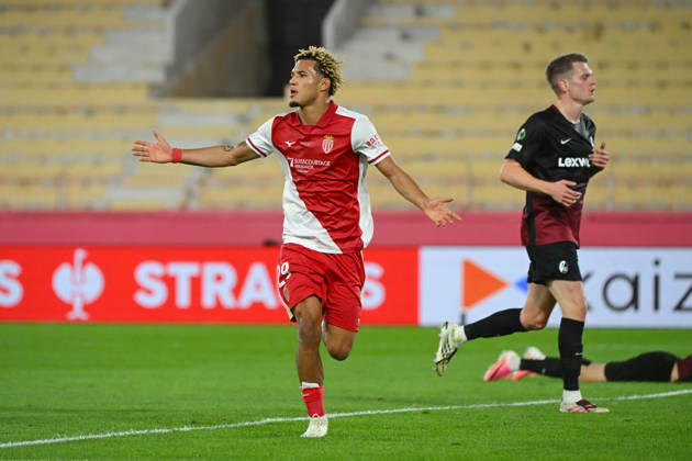 FOOTBALL : AS Monaco VS SC Freiburg - UEFA Conference League - 22 10 2026 Joy AS Monaco - Goal Paris Brunner - UEFA Conference League match between AS Monaco and SC Freiburg on October 22, 2026 at the Louis II Stadium in Monaco. MonacoMonaco  Copyright: xWilliamxCannarellax
