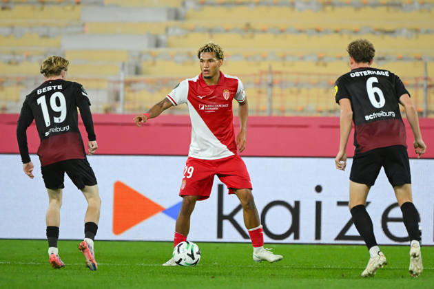 FOOTBALL : AS Monaco VS SC Freiburg - UEFA Conference League - 22 10 2026 Paris Brunner (ASM) - UEFA Conference League match between AS Monaco and SC Freiburg on October 22, 2026 at the Louis II Stadium in Monaco. MonacoMonaco  Copyright: xWilliamxCannarellax