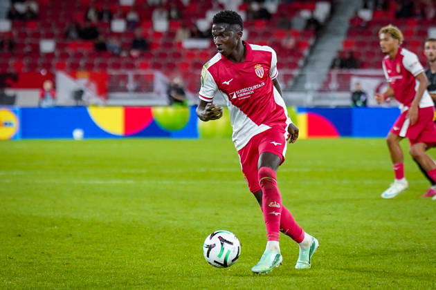 Fussball UEFA Conference League 2026 - 2027, 2. Spieltag - AS Monaco vs SC Freiburg - Stadion Louis II (Monaco): Lamine Camara (AS Monaco, 8) Copyright: xJOERANxSTEINSIEKx